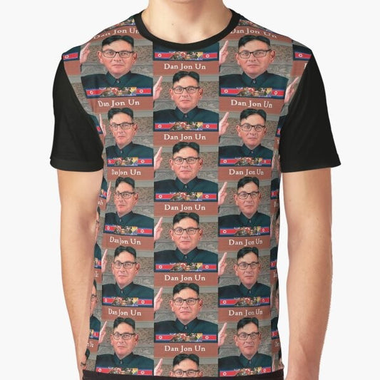 Dan the Dictator - Dan Jon Un Graphic T-Shirt featuring a North Korea-inspired design