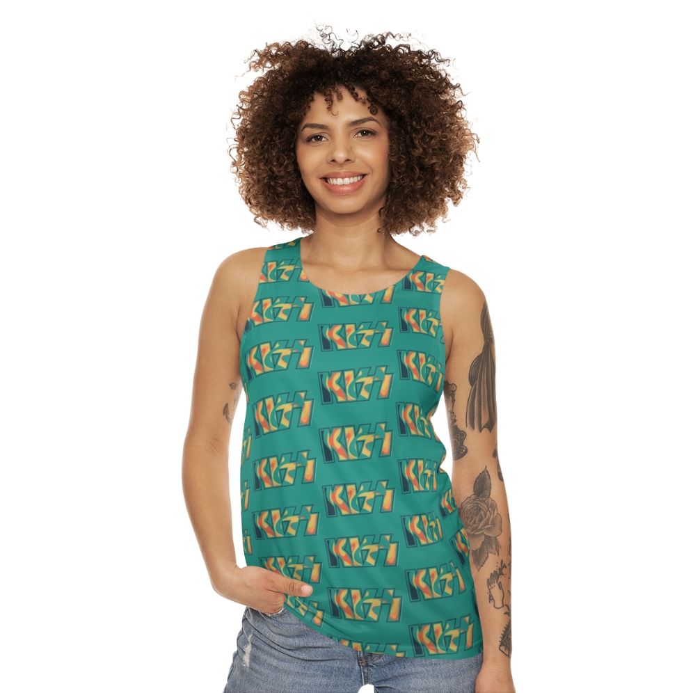 Tropical Tie Dye Kiss The Band Logo Unisex Tank Top - women