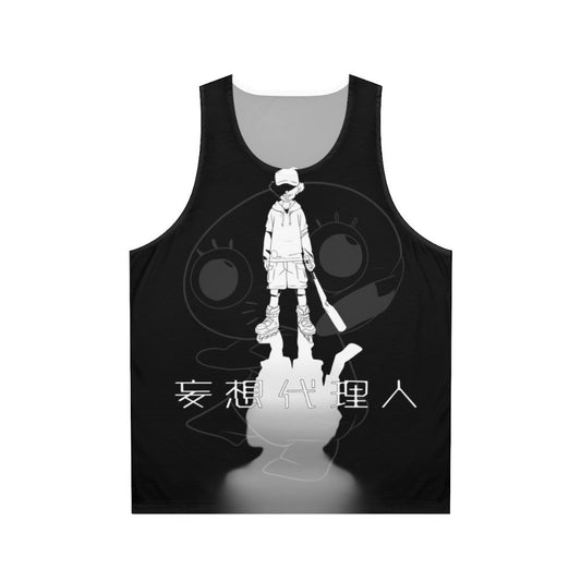 Paranoia Agent anime unisex tank top with Maromi plushie design