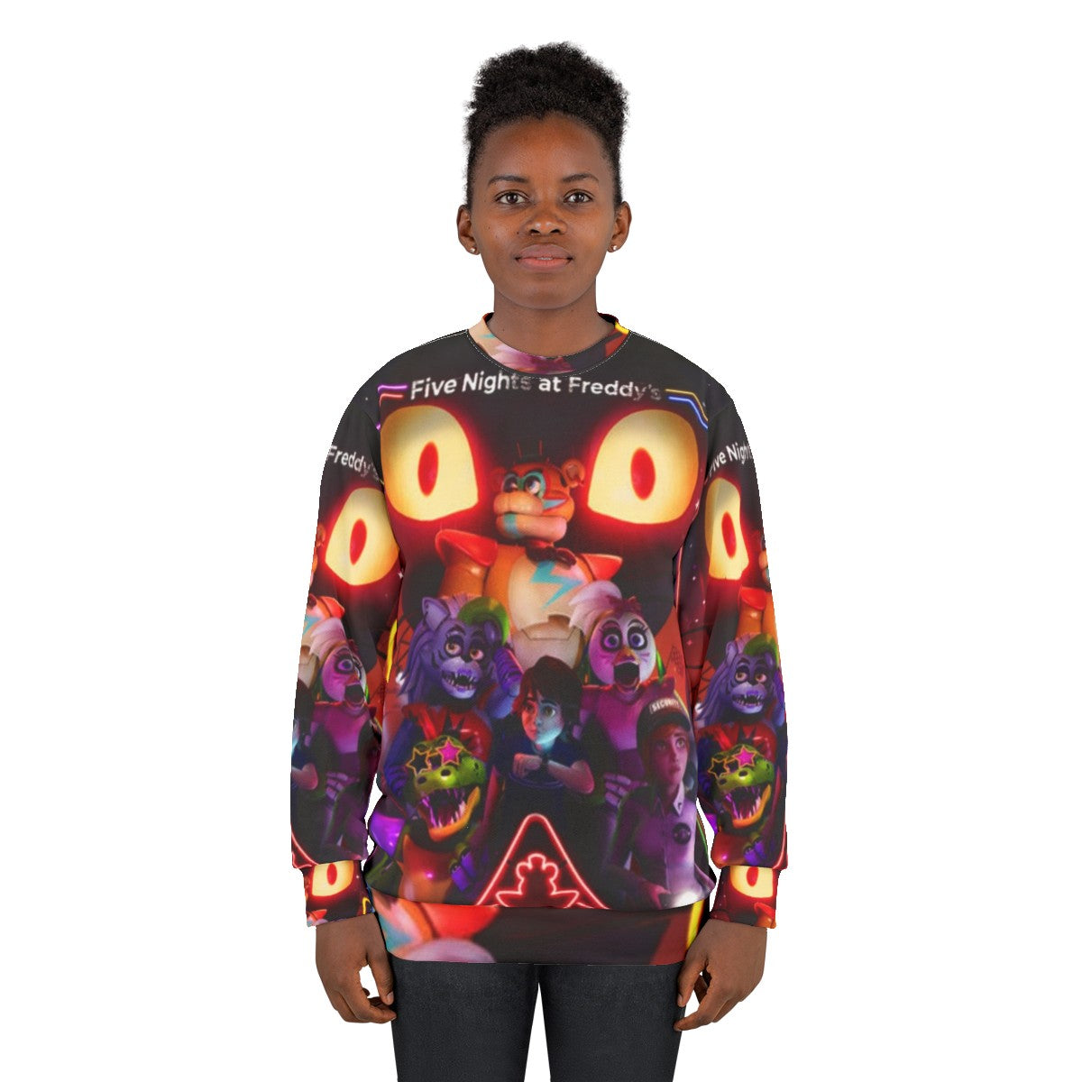 FNAF Security Breach Sweatshirt featuring Vanny and the Five Nights at Freddy's Security Breach game logo - women