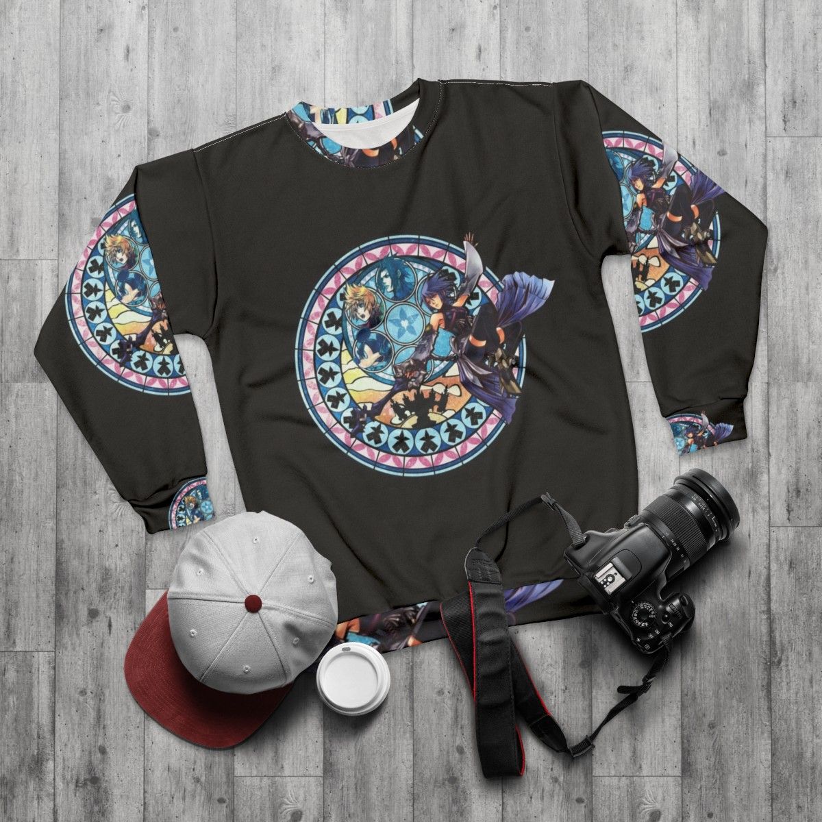 Aqua Kingdom Hearts Sweatshirt - flat lay