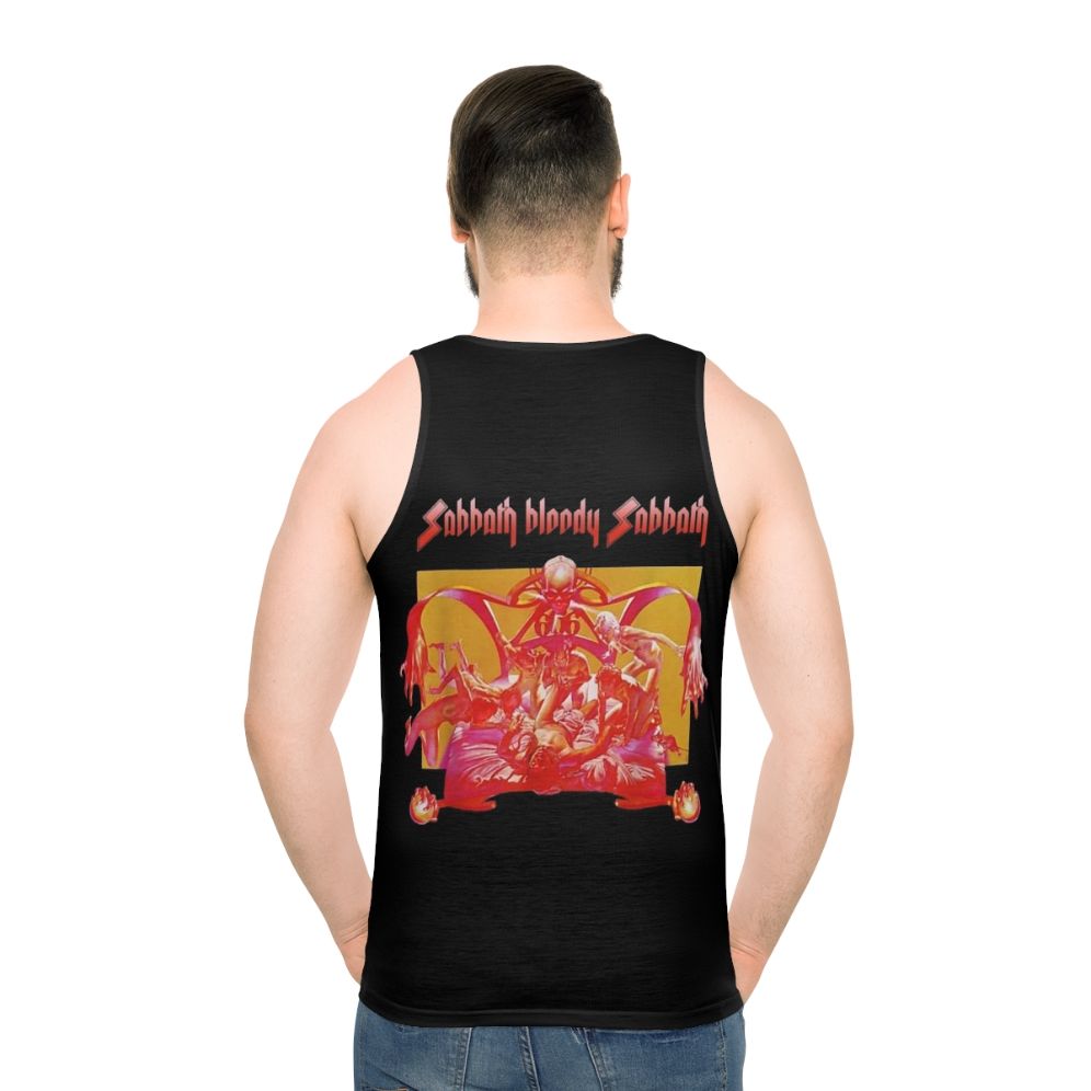 Black bloody unisex heavy metal tank top - men back