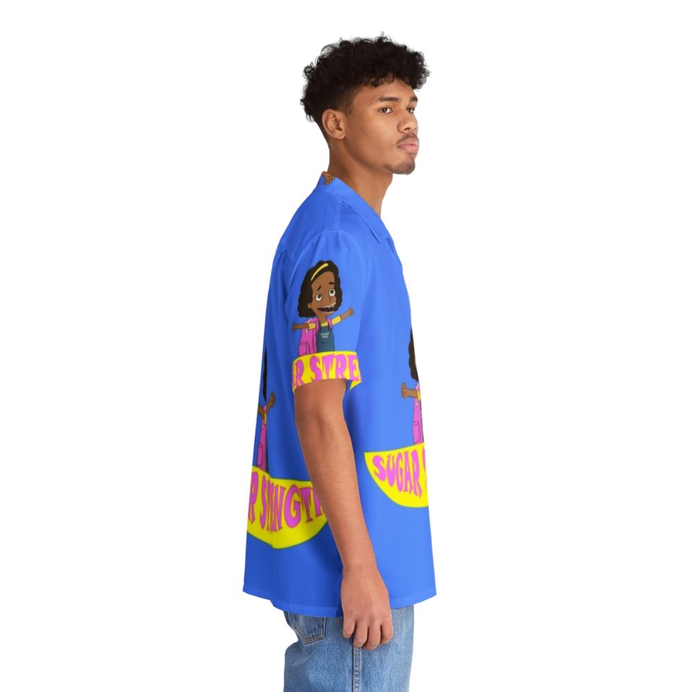 Colorful Hawaiian shirt featuring the Hormone Monster from Big Mouth Netflix series - People Pight