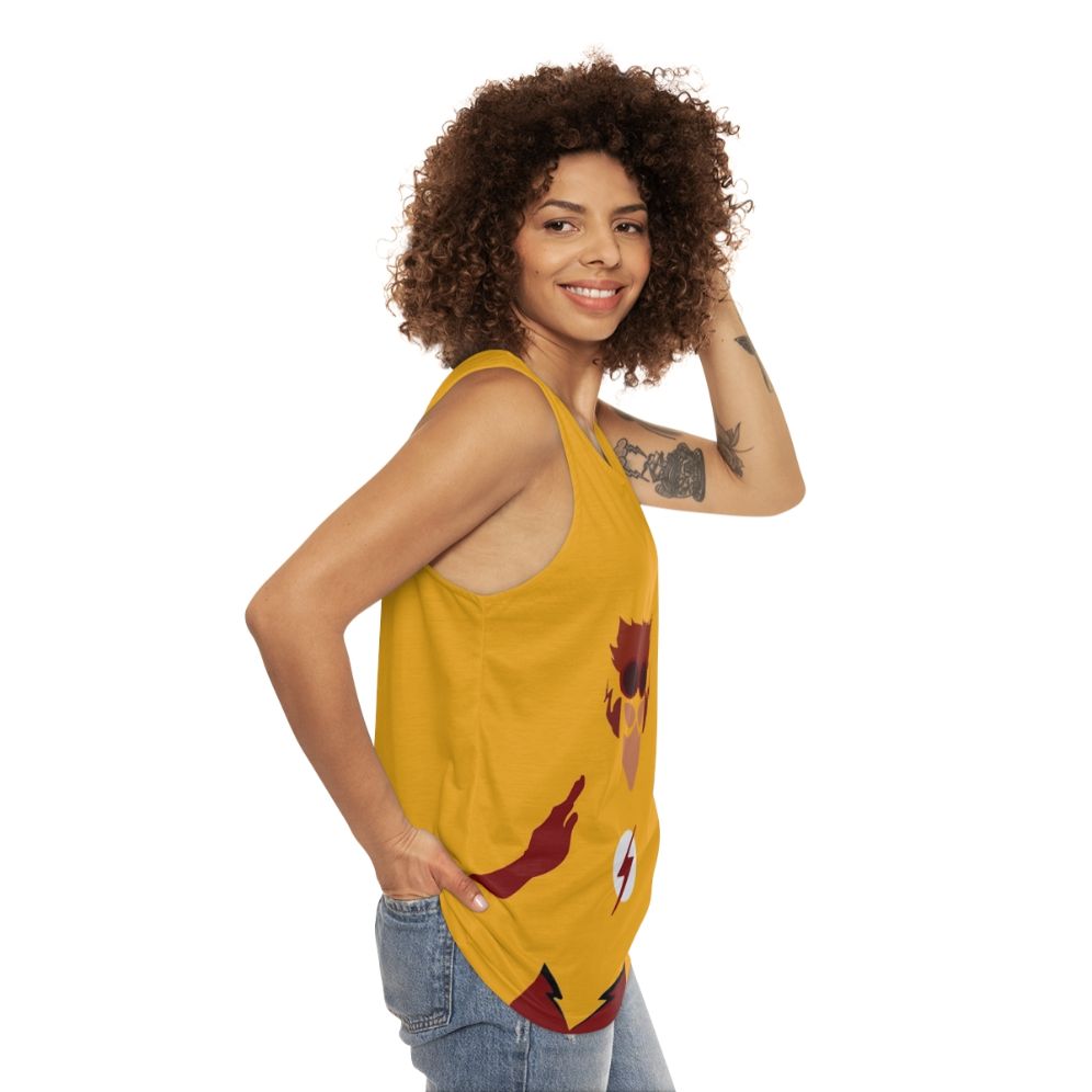 Minimalist Wally West superhero unisex tank top - women side