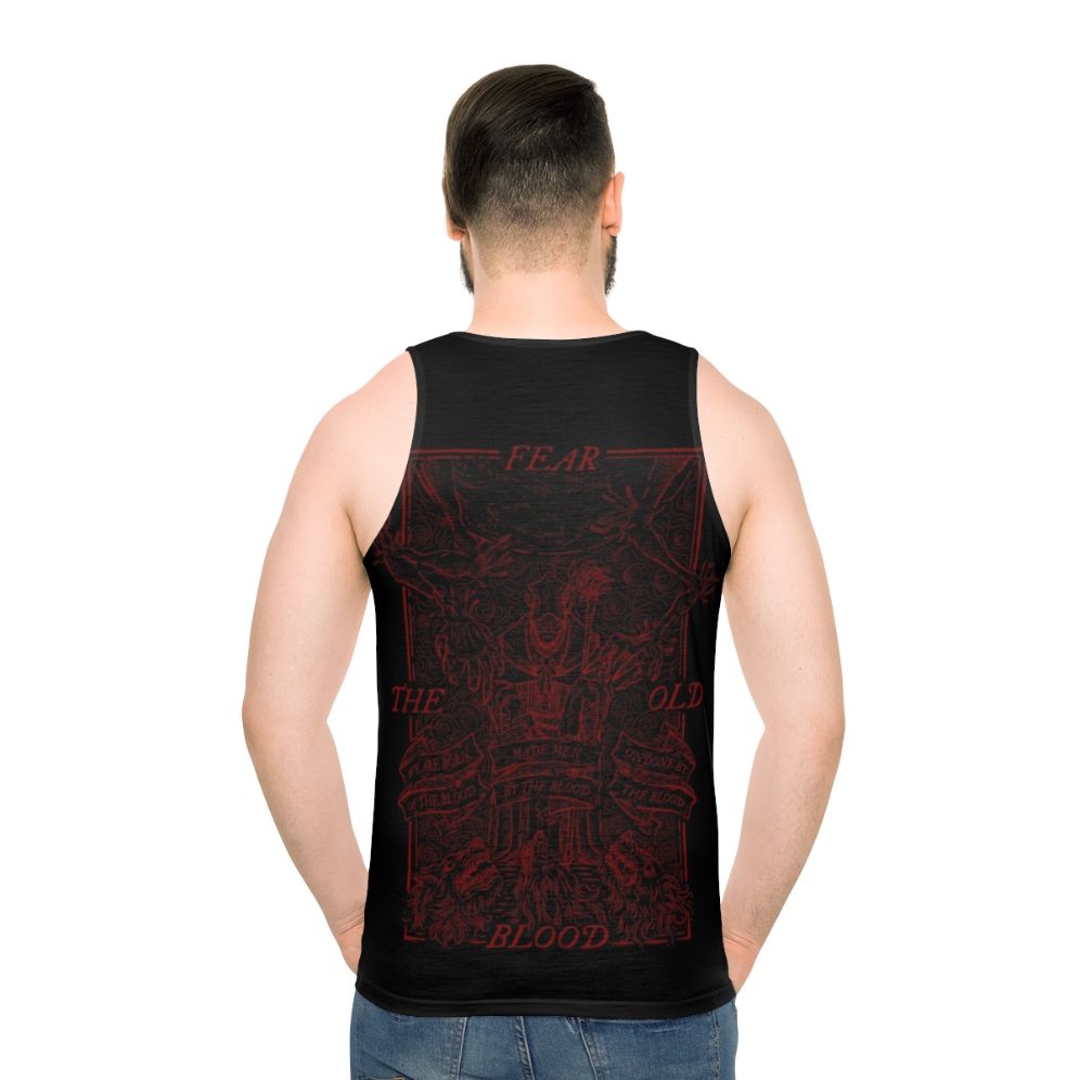 Bloodborne dark souls lovecraftian horror vintage unisex tank top - men back