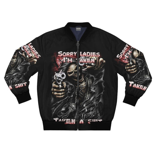 Edgy skull-themed bomber jacket with bold design