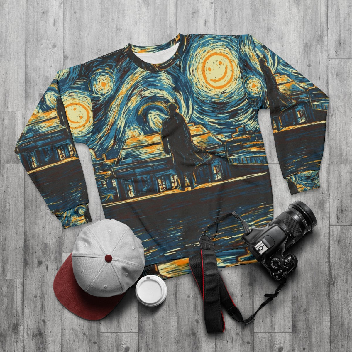 Benedict Cumberbatch Starry Night Sherlock Sweatshirt - flat lay