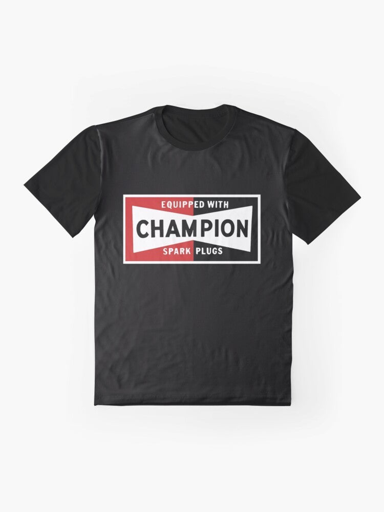 Vintage Champion Spark Plugs Hot Rod Graphic T-Shirt - Flat lay