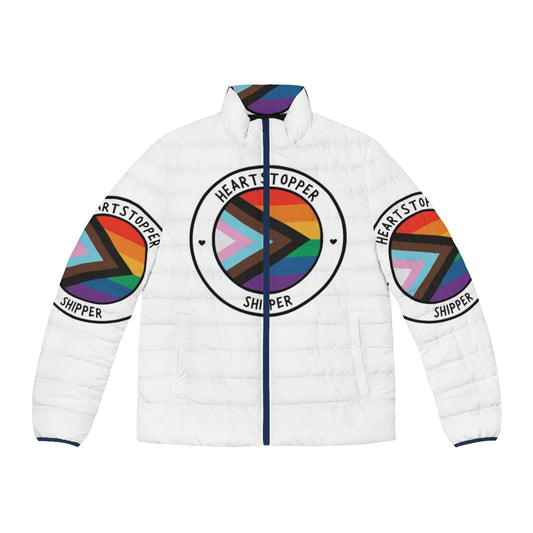 Heartstopper LGBTQ+ Pride Puffer Jacket with Vibrant Flag Design