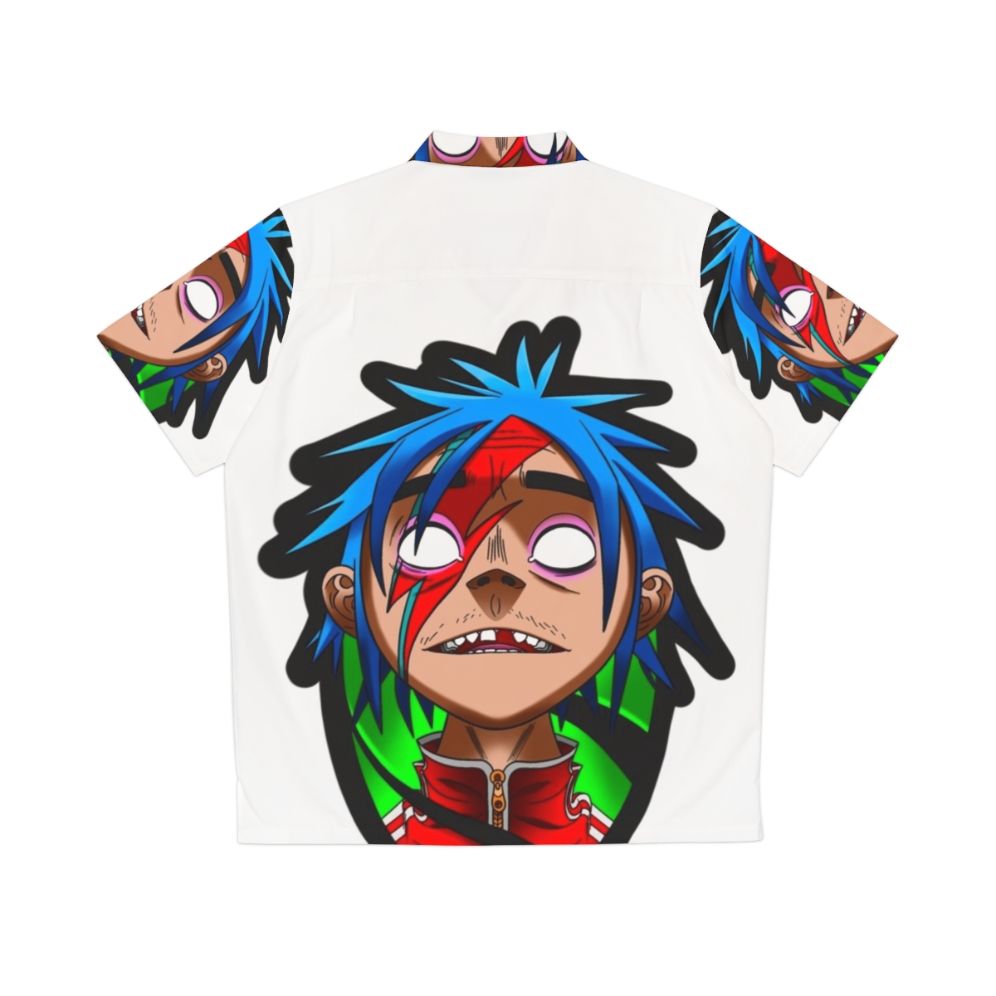 2D Hawaiian Shirt with Gorillaz and David Bowie Inspired Graphics - Back