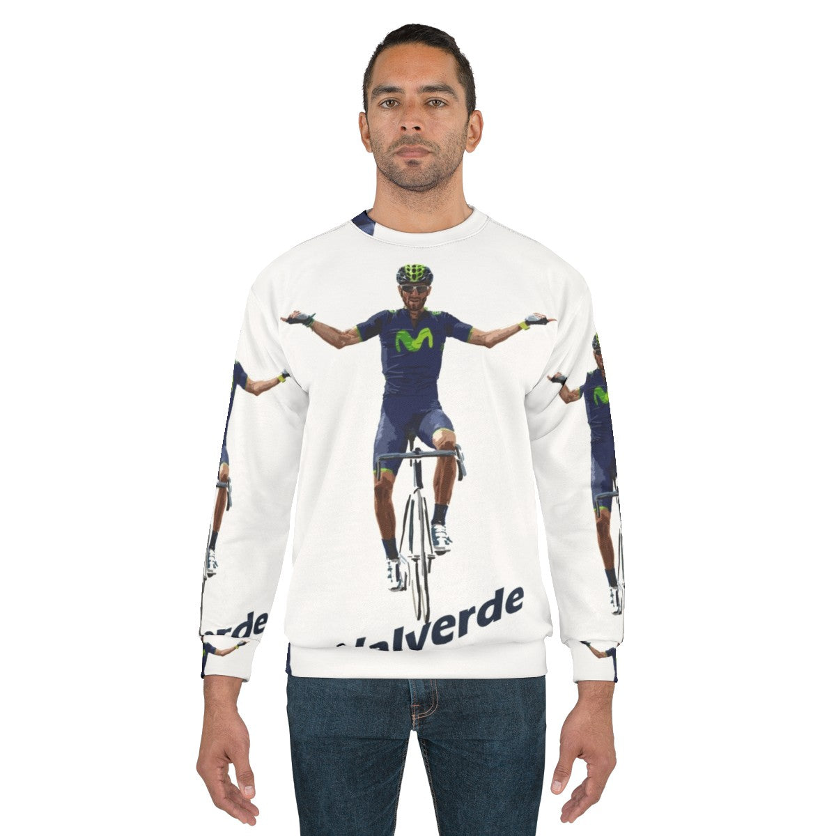 Green cycling sweatshirt for athletes - men