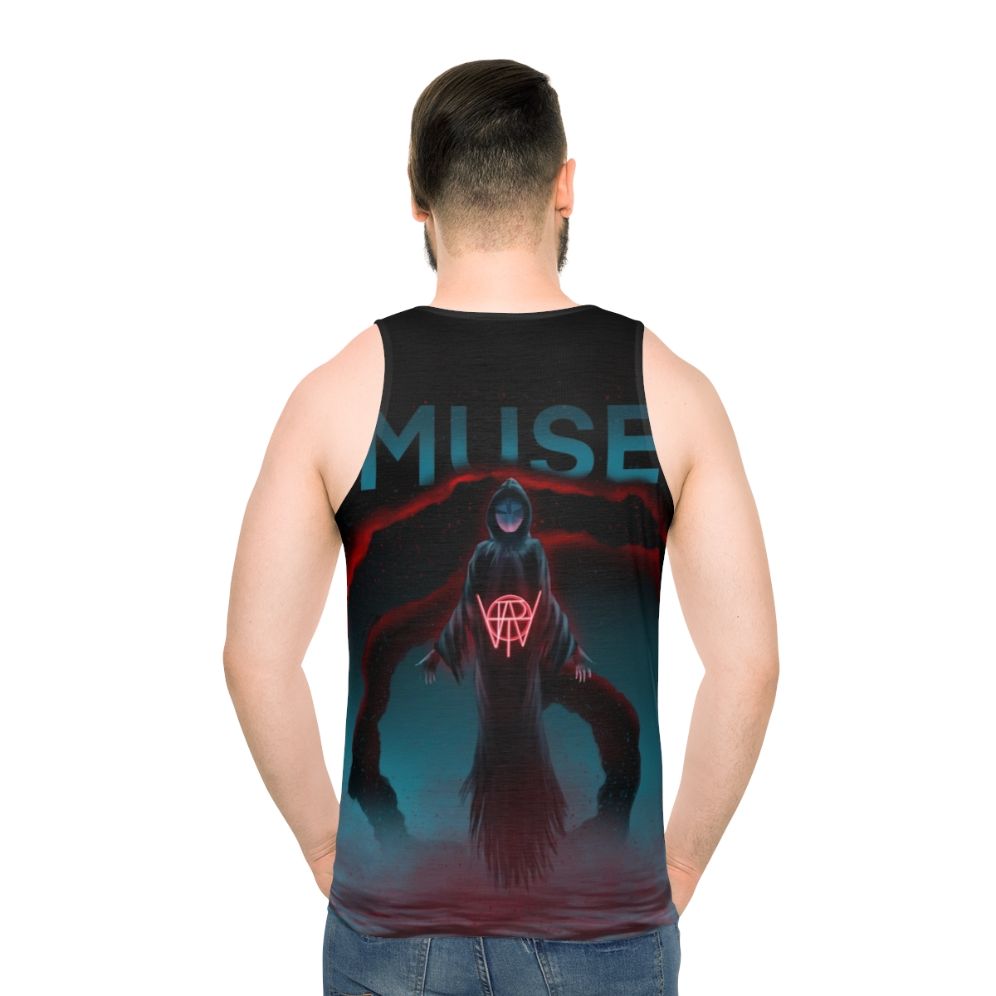 Unisex Tank Top with Graphic Design - men back