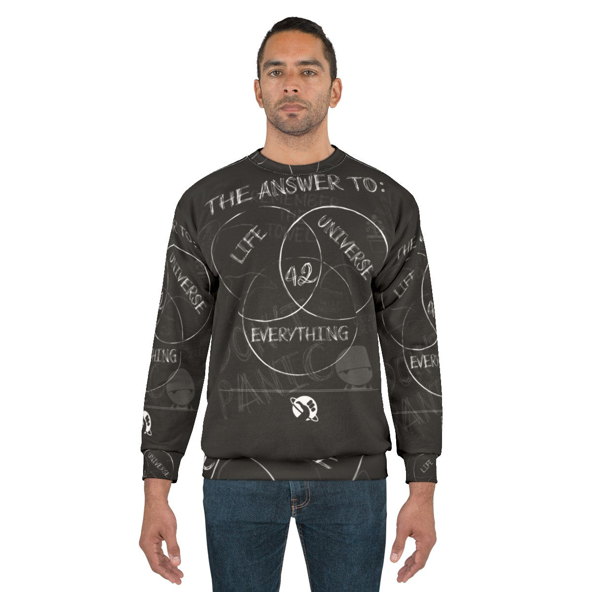 Ironic "The Answer Is" Hitchhikers Guide to the Galaxy Sweatshirt - men