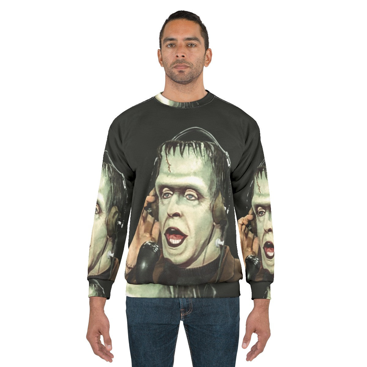 The Munsters Herman Munster at the Radio Unisex Sweatshirt - men