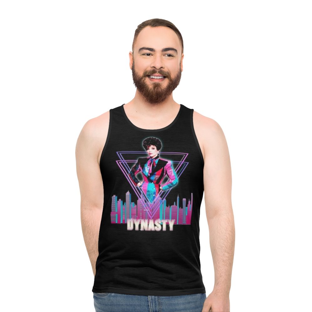 Alexis Colby unisex tank top with geometric 80s 90s design - men