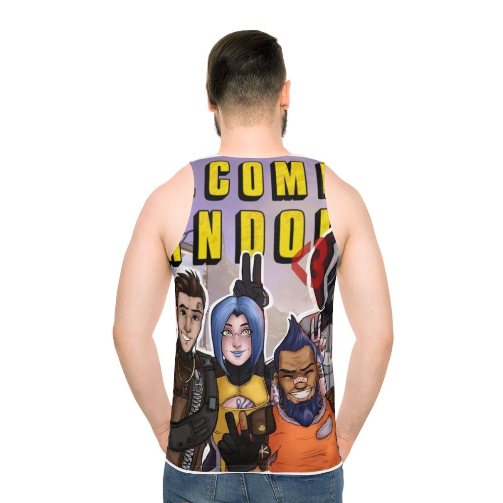 Borderlands inspired unisex tank top - men back