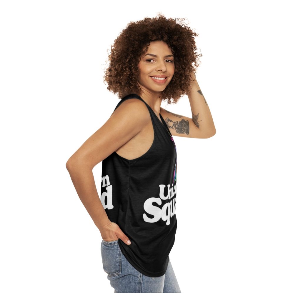 Retro unicorn squad unisex tank top - women side