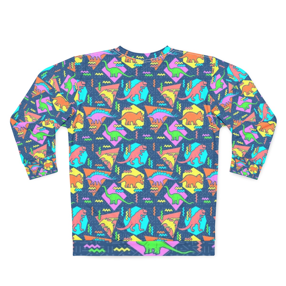 Nineties Dinosaur Pattern Sweatshirt - Back