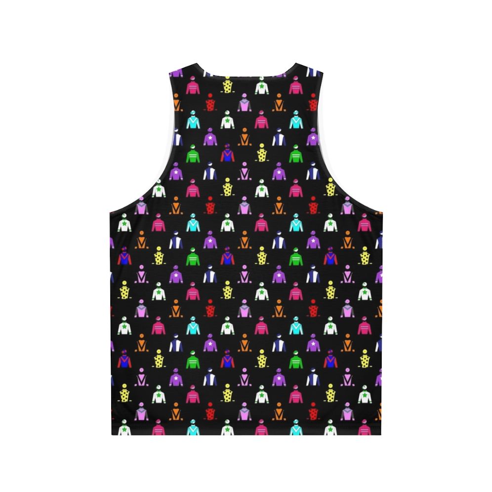 Jockey silks unisex tank top with colorful racing pattern - Back