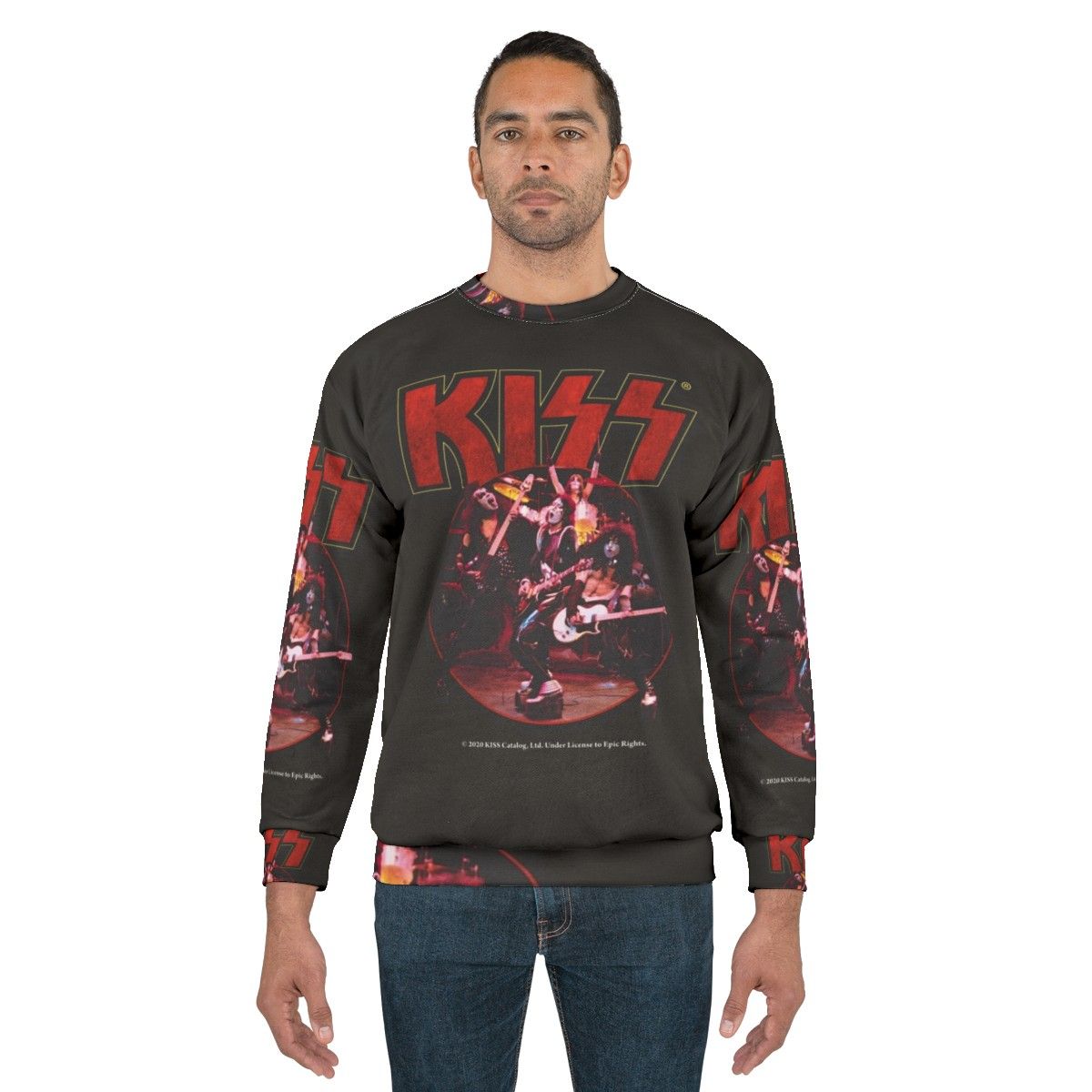 Kiss Band Sweatshirt with Band Members and Logo - men