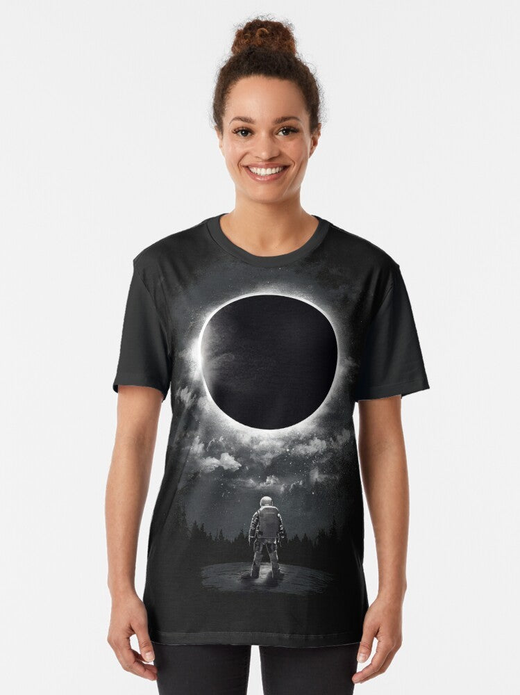 Eclipse Graphic T-Shirt with Cosmic Space and Astronomy Design - Women