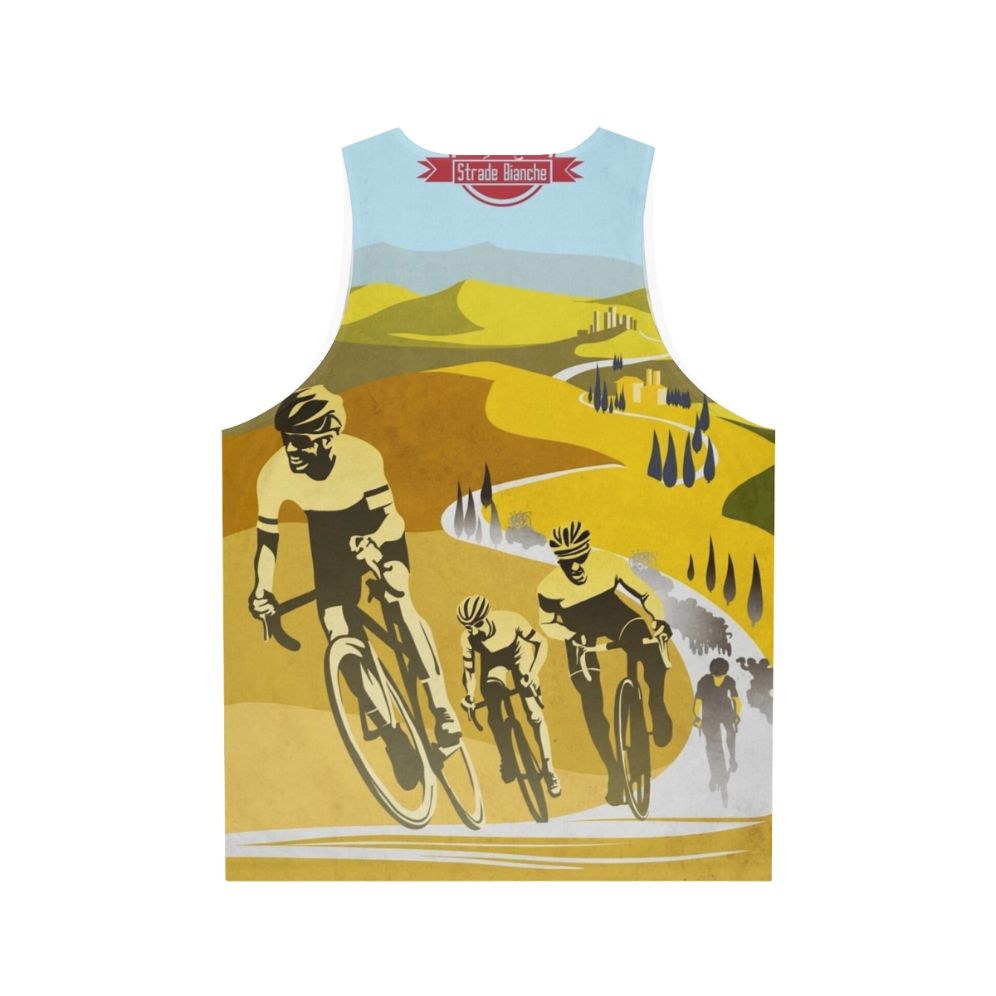 Strade Bianche retro cycling art unisex tank top - Back