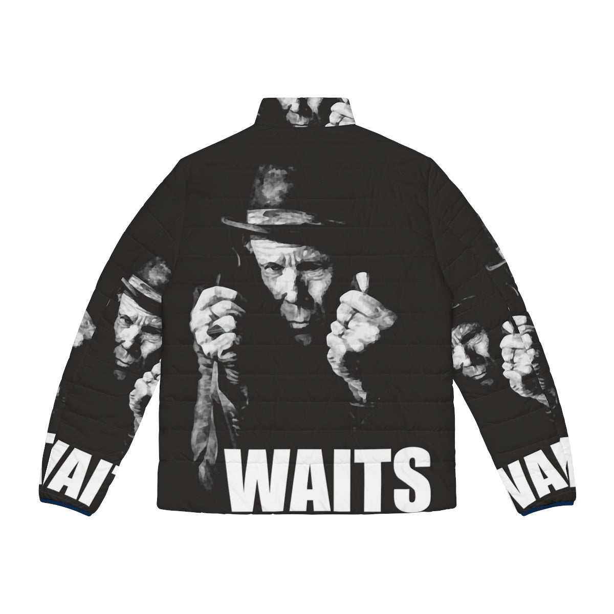 Tom Waits Inspired Puffer Jacket featuring the legendary musician's iconic look - Back