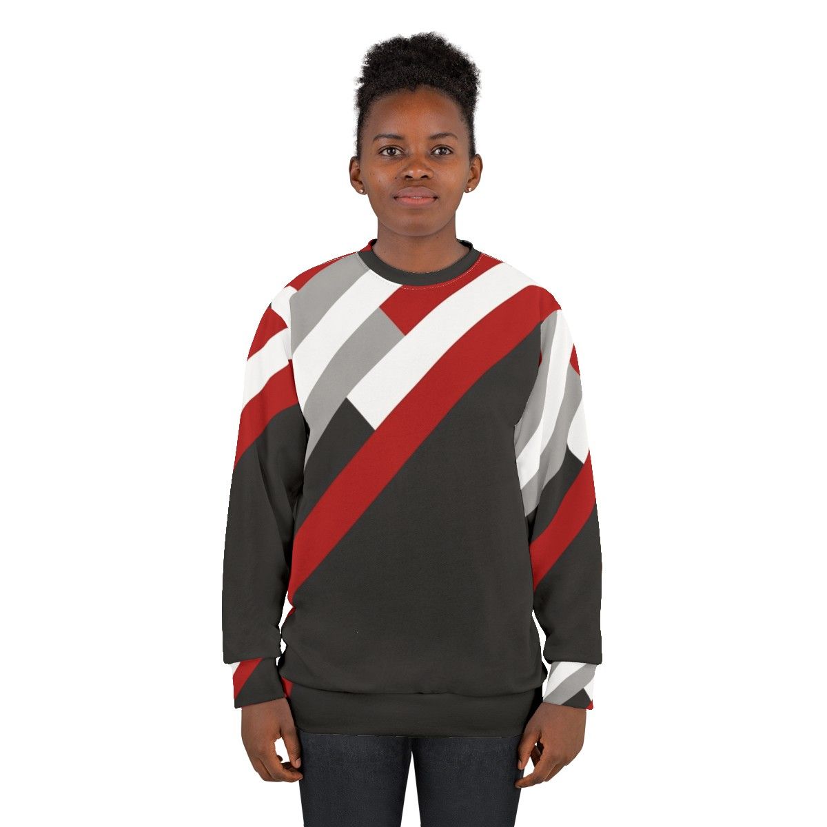 Diagonal stripes geometric pattern modern minimalist sweatshirt - women