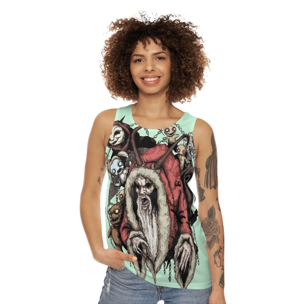 Krampus Christmas Horror Gothic Unisex Tank Top - women