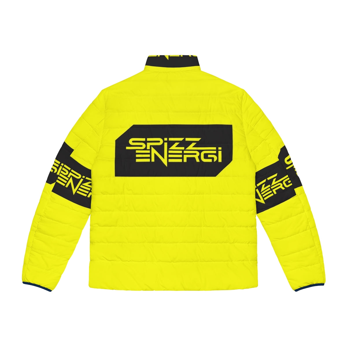 Spizzenergi Retro 80s Puffer Jacket featuring vintage punk and new wave design - Back