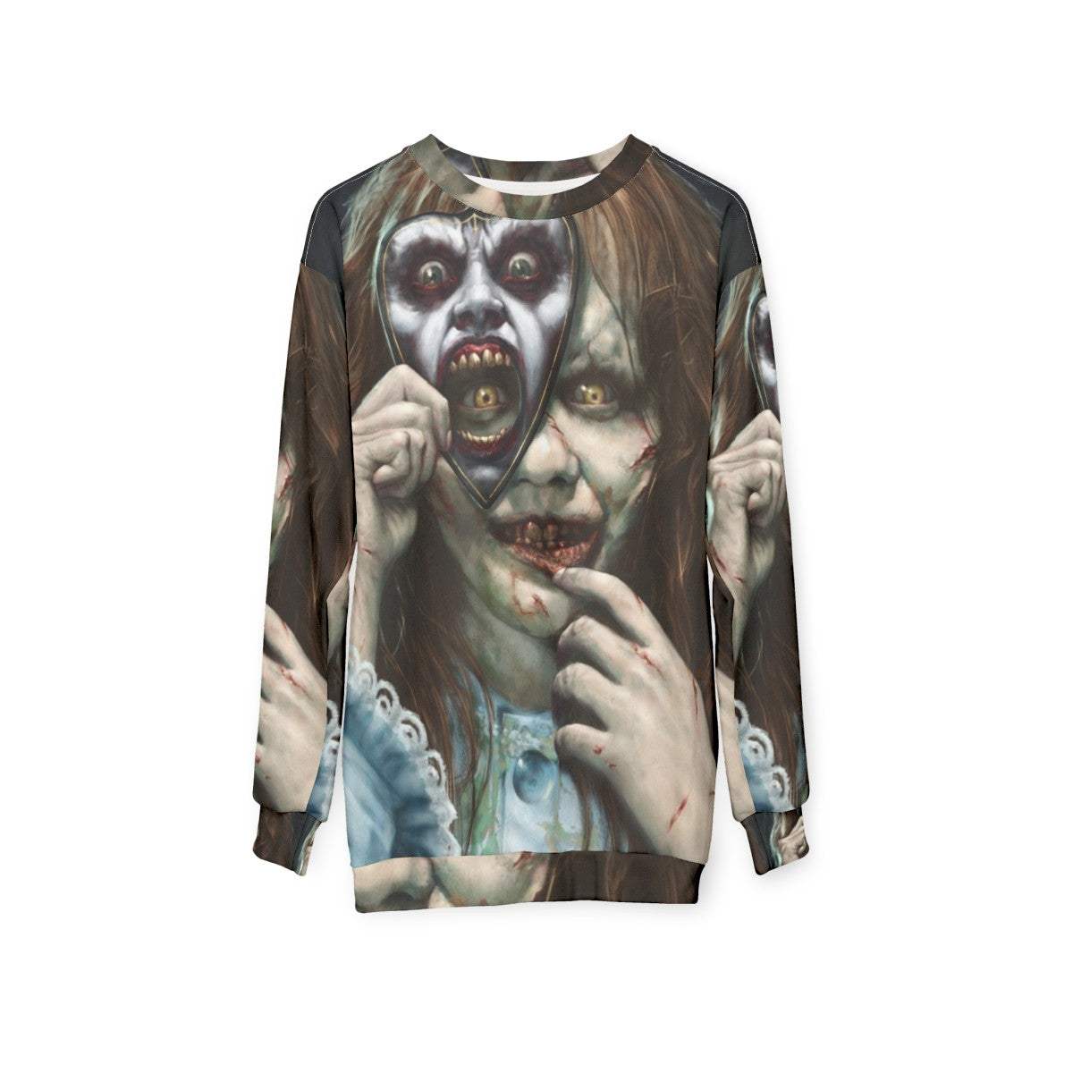 Regan's Exorcist Horror Movie Sweatshirt - hanging