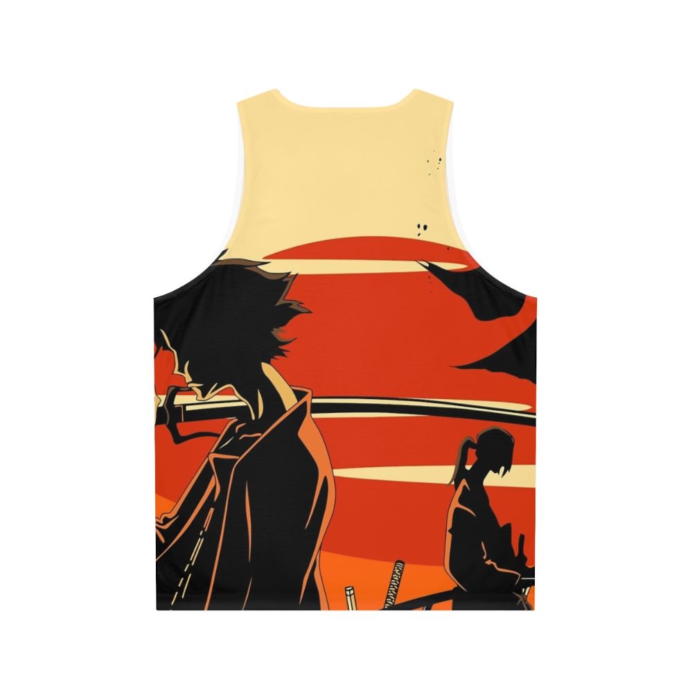 Sunset Samurai Unisex Tank Top - Back