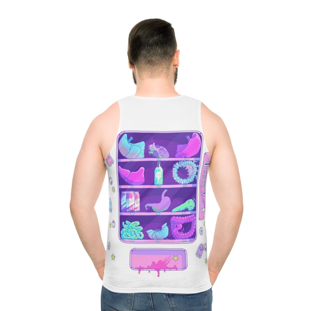 Pastel goth organ-themed unisex tank top - men back