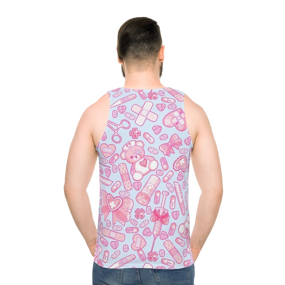 Pastel Goth Creepy Cute Medical Themed Sickly Sweet Tank Top - men back