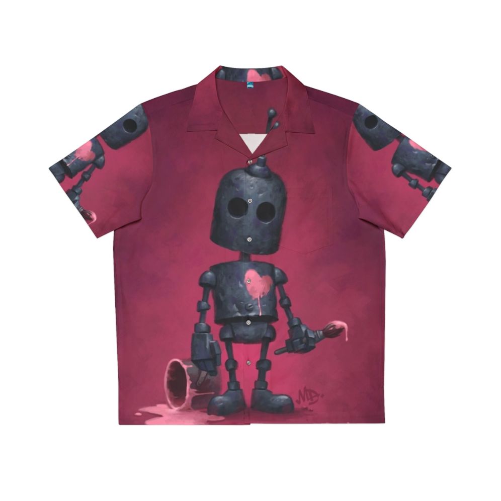 Artistic Hawaiian Shirt with Cute Robot Design