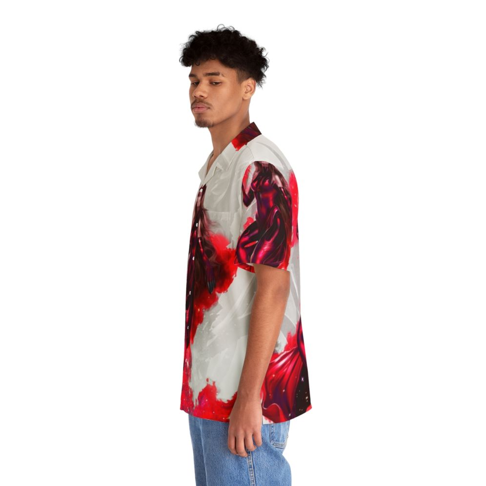 Red magical reborn Hawaiian shirt for fantasy cosplay - People Left