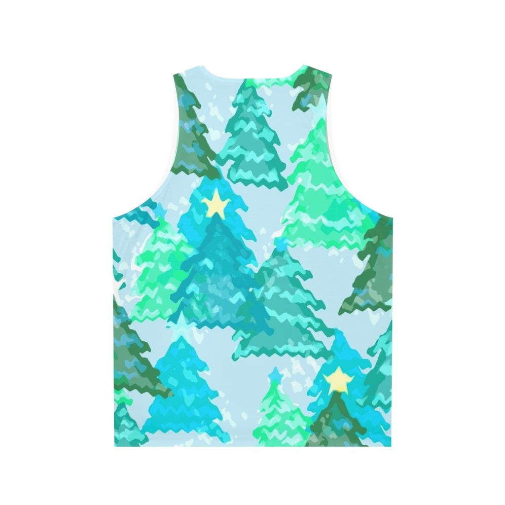 Wintergreen Christmas trees unisex tank top - Back