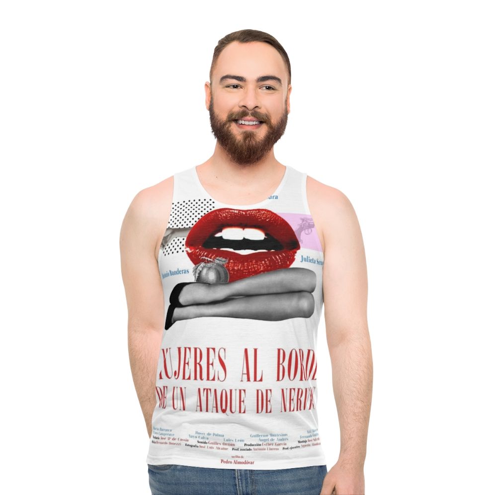 Women's unisex tank top with 'Women on the Verge of a Nervous Breakdown' design - men