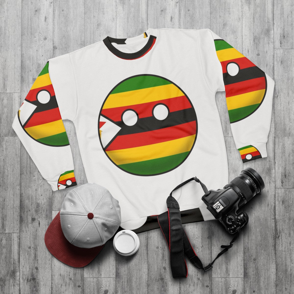 Zimbabwe Countryball Sweatshirt - flat lay