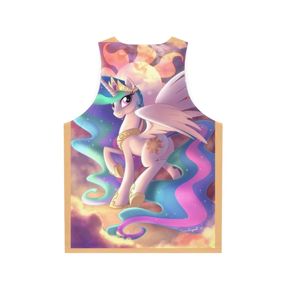 Unisex tank top with a celestial alicorn design inspired by My Little Pony - Back