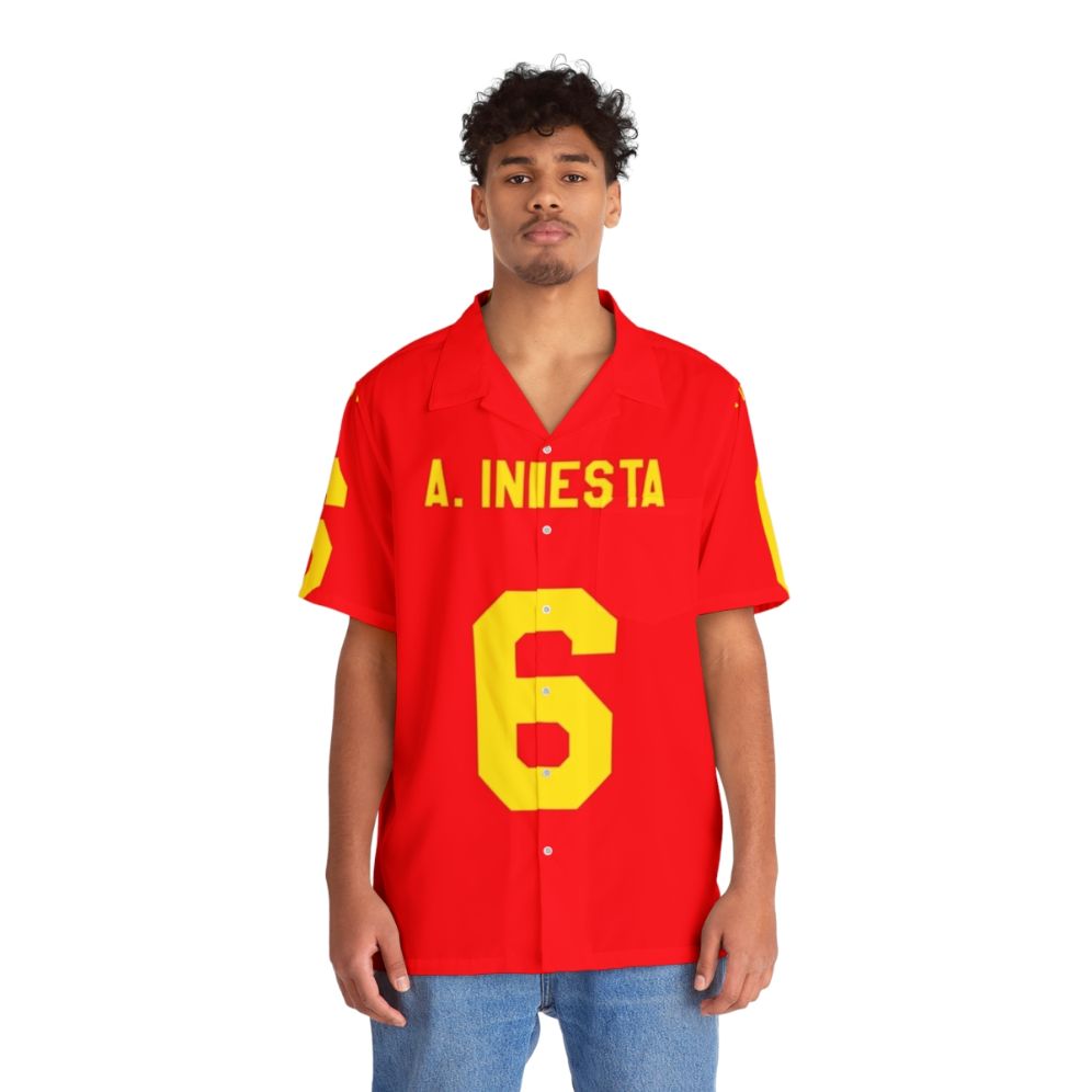 Iniesta Number 6 Spain National Team Hawaiian Shirt - People Front