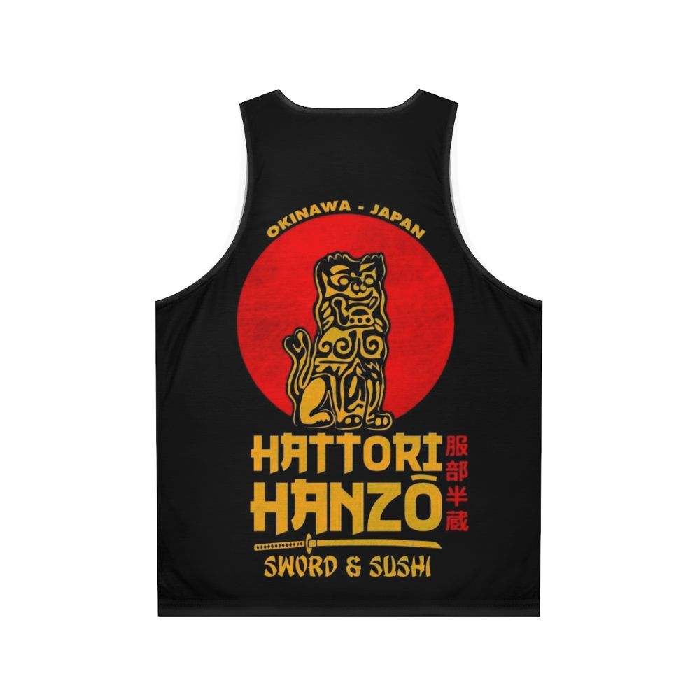 Hattori Hanzo unisex tank top with samurai-inspired design - Back