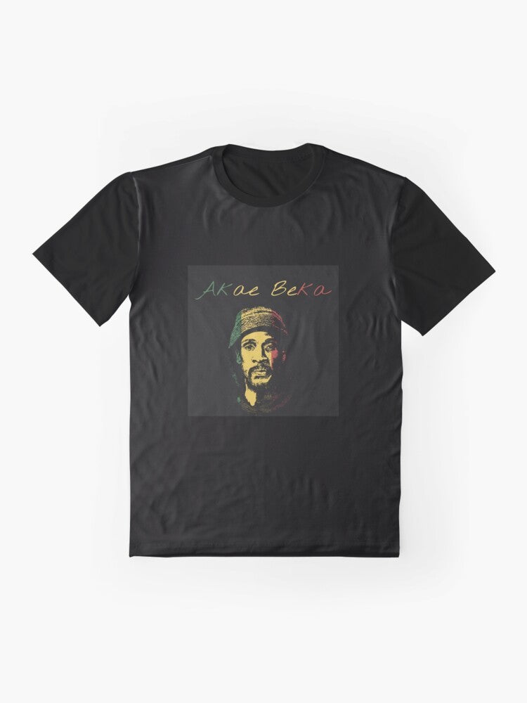 Akae Beka flag graphic t-shirt with reggae and rastafarian design - Flat lay