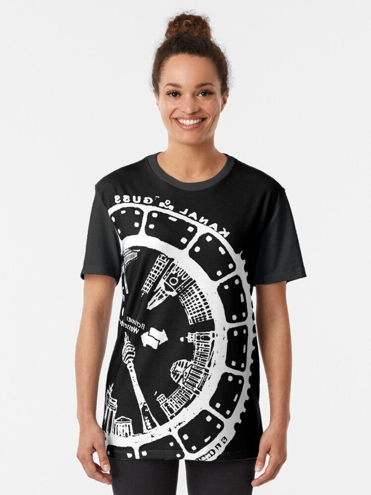 Berlin Landmarks Manhole Cover Graphic T-Shirt - Women