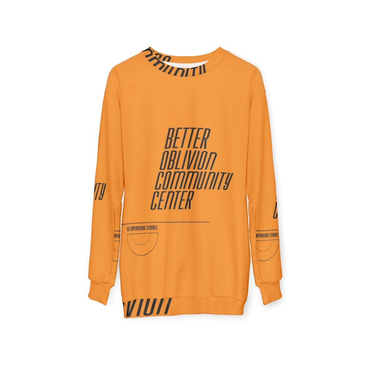 Better Oblivion Community Center Sweatshirt featuring indie artists Connor Oberst and Phoebe Bridgers - hanging