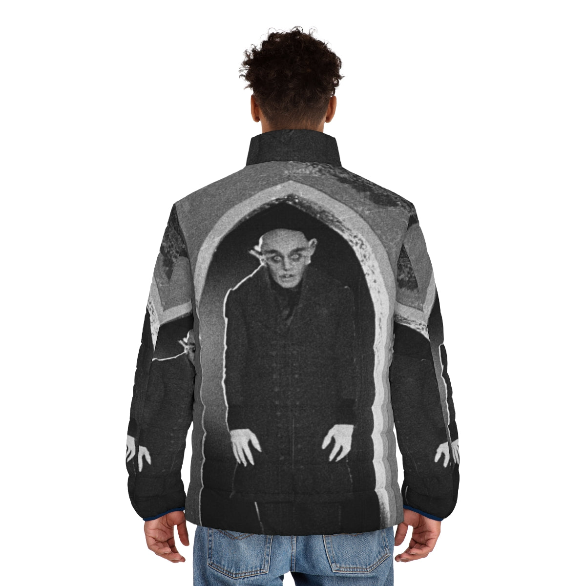 Nosferatu Puffer Jacket - German Expressionist Horror Film Inspired Outerwear - men back