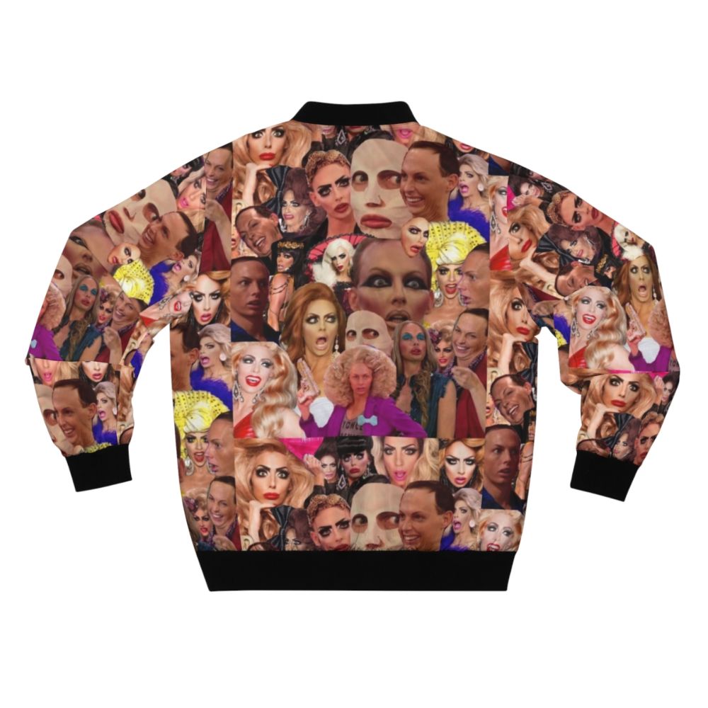 Alyssa Edwards inspired bomber jacket with a colorful collage design - Back