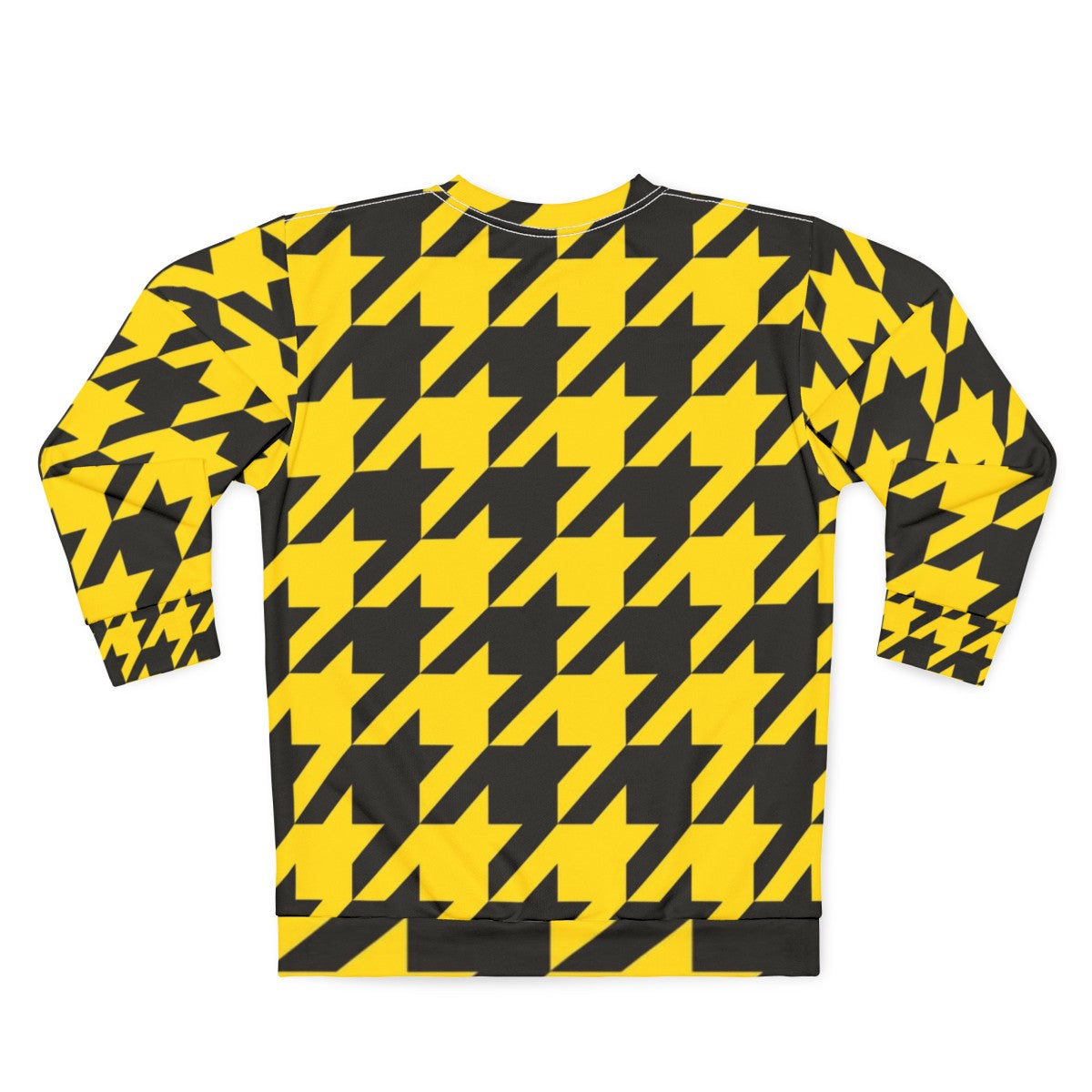 Oversized black and yellow houndstooth sweatshirt - Back