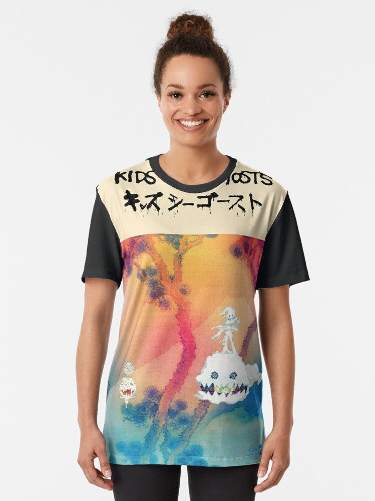 Kids See Ghosts Graphic T-Shirt featuring Kanye West and Kid Cudi's collaborative album artwork - Women