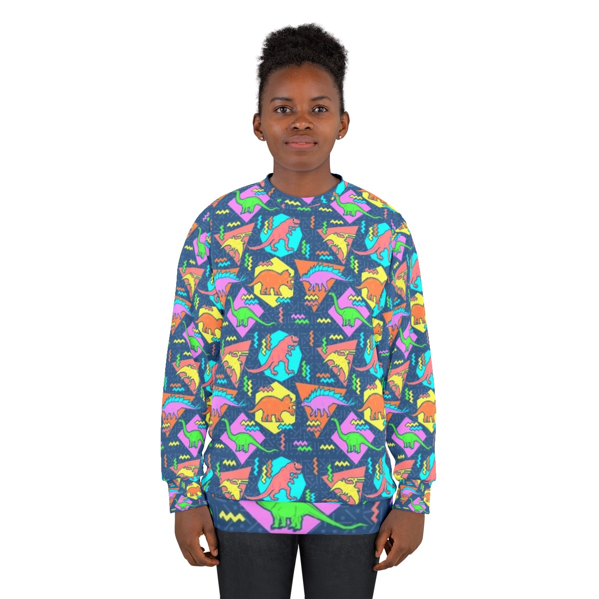 Nineties Dinosaur Pattern Sweatshirt - women